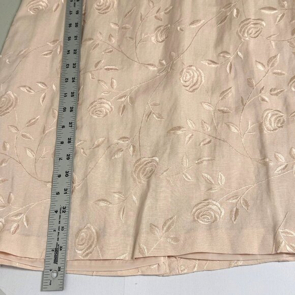 VTG Victoria Holley Dress Womens Sz 4 Petite Pink Embroidered Floral SS Sheath - Picture 7 of 8